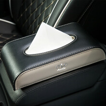 车载抽纸盒奥迪A6L/Q5L/A4L车用创意高档车内用品精致汽车纸巾盒 座式黑米