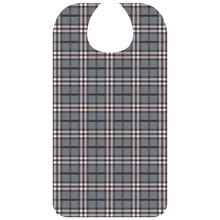 老人吃饭围兜饭兜大人老人用可爱时尚防水老年人围嘴围兜食饭兜吃饭用罩衣 经典格子01（深灰） （经典格子系列）