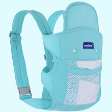 婴儿背带前后两用前抱横抱式简易传统老式宝宝背袋背孩子背巾 天而03网款-纯色天蓝