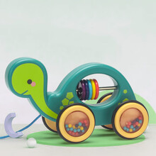 益趣童年惯性车学步玩具爬行拖拉1-3岁宝宝学走路拉车婴儿幼儿手拉绳拉线玩具车拉绳玩具车 乌龟