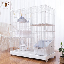 NWFOREST挪威森林猫笼子超大自由空间猫别墅室内家用二层三层猫舍猫咪用品 白色双层3居室裸笼