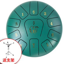 阿萨斯 空灵鼓色空忘忧鼓12寸13音 10寸11音儿童成人初学者钢舌鼓打击乐器手碟鼓 10寸11音-孔雀石