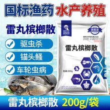 南华千牧鱼药 雷丸槟榔散兽药 水产养殖鱼药 混养车轮净 锚头骚 车轮虫 寄生虫药 雷丸槟榔散/200g/袋