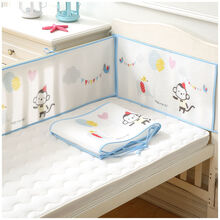 【严选好物】婴儿床床围夏季透气网眼状软包挡布防撞宝宝儿童拼接床围AA 气球四面(两长两短) 120*65