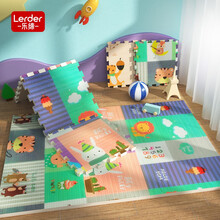 乐缔 双面拼接爬行垫婴儿童小宝宝卡通动物加厚爬爬垫防水滑地垫地毯梦幻乐园180*120*2CM厚（共6片装）