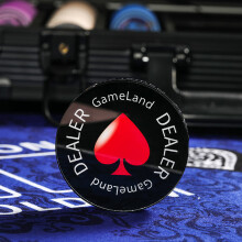 游戏大陆（gameland） 庄码dealer 德州扑克配件筹码庄牌庄片 大号黑色水晶庄码