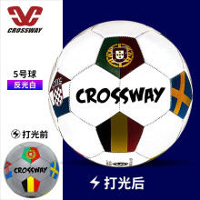 克洛斯威(CROSSWAY) 5号足球小学生训练成人比赛专用标准足球反光发光球 8008 反光白