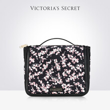 维多利亚的秘密黑底印花化妆包旅行便携收纳女 红色