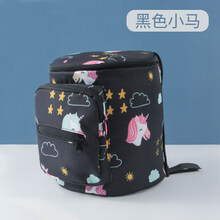 婴儿推车挂包通用溜娃遛娃配件置物袋储物筐收纳挂袋前后篮架 黑色小马