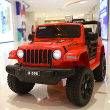 【六一儿童节甄选礼物】儿童电动车四轮越野车1-8岁男孩宝宝可坐双人四驱动充电汽车大号WH1 红色+四驱+皮座+全功能+普通轮+12V锂电瓶