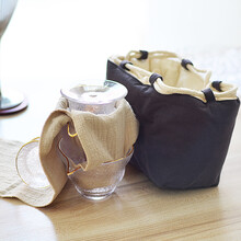 日式公道杯玻璃锤纹盖碗日本茶具套装号大容量功夫茶具配件泡茶器 蓝包+金边公道杯盖碗+4品杯