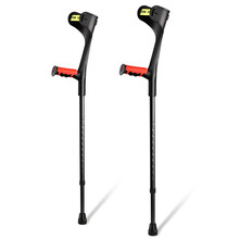 乐来福（REALLIFE）手臂式拐杖 欧式可折叠拐杖 伸缩腋下拐 医用肘拐 便携骨折拐杖 康复助行器 R02【黑色肘托】伸缩肘拐一对