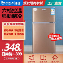 【工厂直发】雪花（SNOWFLK）双门小冰箱 冷藏冷冻保鲜 宿舍租房家用迷你双开门小型电冰箱 BCD-42A118金色【经济款】