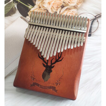 拇指琴卡林巴琴21音手指琴便携五指琴kalimba初学者易学乐器礼物 21音一体成型驯鹿复古免调音