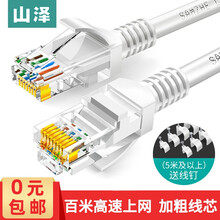 山泽 超五类网线 工程级高速CAT5e类百兆八芯双绞非屏蔽网络跳线 家用电脑网络连接线成品监控网线 贝吉色 2米