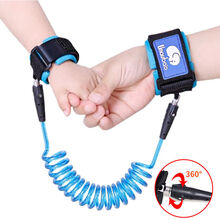 楚歌质优品 儿童防走失安全牵引绳驱蚊感应防丢绳宝宝防走丢小孩防走失手环 【无锁】旋转头-蓝色 1.5米
