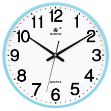 钟表挂钟客厅时尚创意个性时钟挂表简约家用静音电子石英钟挂墙上可第 【德国品牌机芯】蓝色 12英寸(直径30.5厘米)