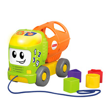 费雪 婴幼儿拖拉学步玩具6-9-12个月男女宝宝早教玩具学爬玩具引导爬行-声光积木小卡车GFJ36