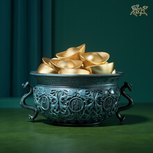 现货铜师傅聚宝盆全铜摆件铜工艺品储钱罐存钱摆件开业乔迁礼物办公桌摆件新房家居饰品创意礼物送客户领导