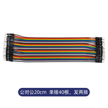 丢石头 杜邦线40P彩排线母对母 公对母 公对公2.54mm连接线 电子电路实验 公对公20cm  40P×2