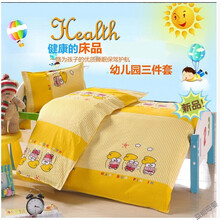 幼儿园床垫130*55幼儿园全棉床垫可折叠地铺汽车垫可拆洗儿童两用垫午睡垫可定做 姜黄色 青蛙王子三件套不 50x130米