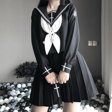 瑰若 情趣内衣 日系JK制服 水手服cosplay二次元制服诱感入门套装百褶裙 D款长袖【上衣+领结+裙】 L