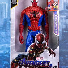 漫威钢铁侠蜘蛛侠黑豹超人美国队长绿巨人复仇者联盟发光玩具 耐摔发声光国产精品：蜘蛛侠 高约30cm关节可动