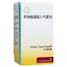 阿斯利康 布地格福吸入气雾剂 160μg:7.2μg:4.8μg*120揿/瓶 1盒装