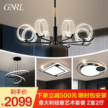 创适  意大利轻奢北欧吊灯全屋艺术灯具套餐现代简约大卧室餐厅网红8018 套餐3 两室两厅 三级调光