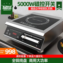 猛世（mengshi）商用电磁炉大功率5000w电磁灶电炉灶平面汤炉商业食堂饭店凹面爆炒炒菜大锅灶 平面全钢机身磁控5000W