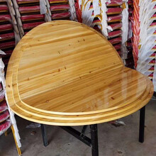 恒捷邦泰 实木酒店大圆桌15人饭店宴会杉木圆桌面家用12人餐厅餐桌折叠圆桌 1.8米折叠桌面使用12-14人
