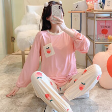 回访人孕妇睡衣春秋莫代尔产妇家居服春夏4薄款哺乳6夏季月子服5月份产后 H-1925# 女款L码 100-120斤