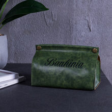 ins北欧皮革纸巾盒抽纸盒客厅家用创意纸巾套纸袋车载茶几纸抽盒 森林绿