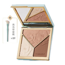 TIMAGE彩棠大师高光修容盘修容高光一体盘三色哑光闪粉鼻影阴影 双高光+暗影【三效合一】