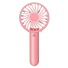 纳柯万 便携式USB小风扇大风力充电迷你小型静音学生随身手持式宿舍办公室家用桌面桌上可充电手拿多功能 少女粉+1200毫安电池