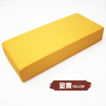 PU皮革枕头海绵枕芯护颈枕凉枕午睡头枕医院美容院防水枕头 金黄