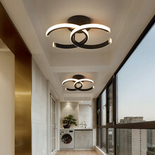 VVS美学灯 阳台灯led吸顶灯简约现代过道灯走廊灯个性创意玄关灯门厅灯入户花园灯 黑色30*20cm单色白光