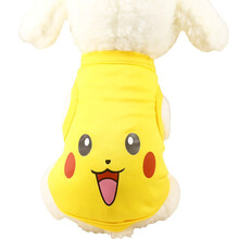 宠物狗狗猫咪衣服春夏装薄款夏季背心可爱夏天小狗泰迪小型犬博美柯基比熊春秋 黄色皮卡丘 XS-胸背28CM(建议1.3-2.4斤)