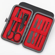 剪指甲刀套装死皮钳指甲剪钳修脚刀甲沟专用炎美甲修指甲工具家用 升级版 7 件【经典黑】