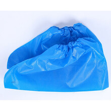 医用靴套高帮蓝色防化学 PE材质实验室用 防水防油防滑 鞋套 均码