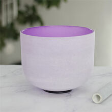 彩色水晶钵佛音碗8-14英寸音乐钵颂钵音疗瑜伽打通脉轮喜马拉雅山雨乐器 8寸B调