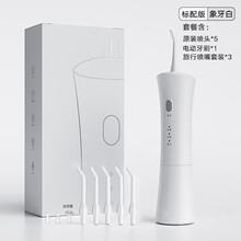 梦屿电动冲牙器便携式正畸牙齿缝结石水牙线家用口腔清洁洗牙神器 三挡白色：5根原装喷头