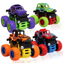 惯性越野四驱玩具车男孩2-6岁汽车模型仿真车模大脚四驱车 颜色随机发货 2只装-越野四驱车【颜色款式随机】