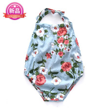 婴儿肚兜夏季连体纯棉女宝宝儿童一岁男薄款新生儿衣服初生小护肚 新蓝底色 红白花朵 (纯棉) 80码(13-18斤)