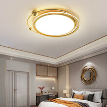 超市	幻色 金色轻奢卧室灯led吸顶灯简约现代房间灯饰创意个性温馨浪漫家用灯具 三色智能变光（适用10-15平)