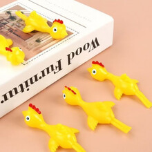 奎茗网红同可粘墙弹射小鸡会飞的弹弓发射解压火鸡趣味创意玩具飞鸡 粘墙火鸡1个【不】