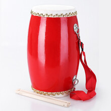 秦翔腰鼓15CM成人木质头层水牛皮腰鼓专业秧歌14厘米腰鼓12CM儿童腰鼓乐器 14cm腰鼓+鼓棒+背带