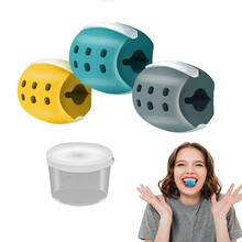 下颚线训练器 下颚锻炼球 面部肌肉咀嚼咬边器 下颚颈部锻炼球健身美颈训练球 瘦脸神器 下巴后缩矫正器 墨绿 3*3.5*3cm