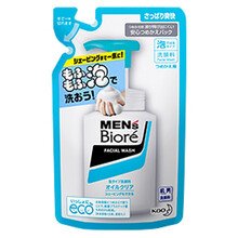 日本原装 碧柔（Biore）男士清爽保湿洗面奶洁面乳 冰凉薄荷替换装 130ml