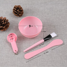 察今调面膜碗和涂面膜刷子硅胶套装棒泥膜工具美容院化妆调膜碗洁面 面膜碗6件套【粉色】